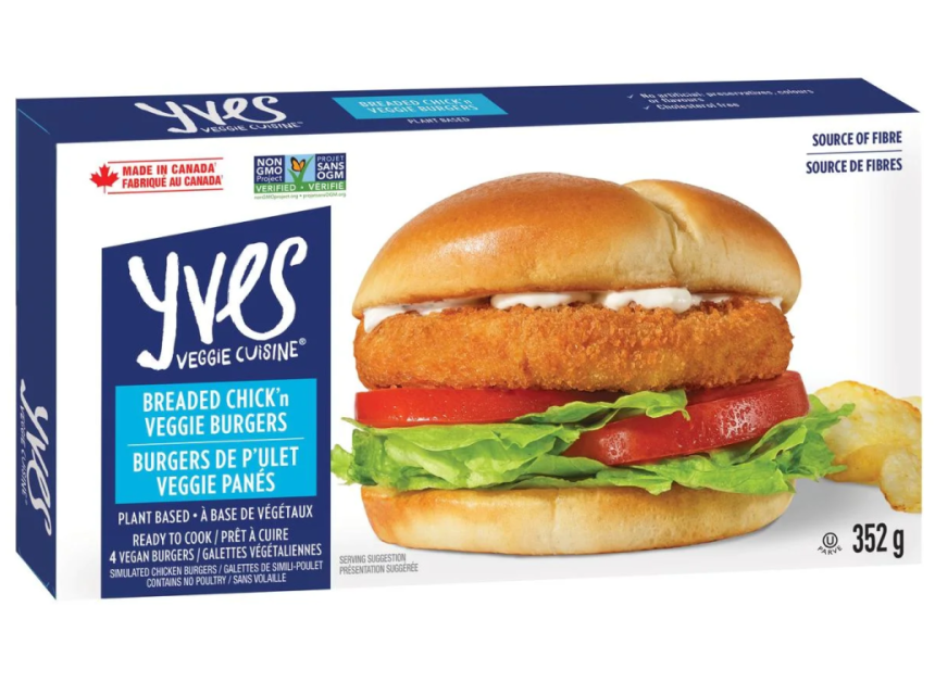Yves Breaded Chick'n Veggie Burgers Oceanly Cream Blush